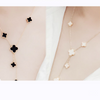 Lucky Floral Black and White Double Sides Necklaces