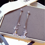 Cubic Zirconia Pearl Beaded CC Earrings