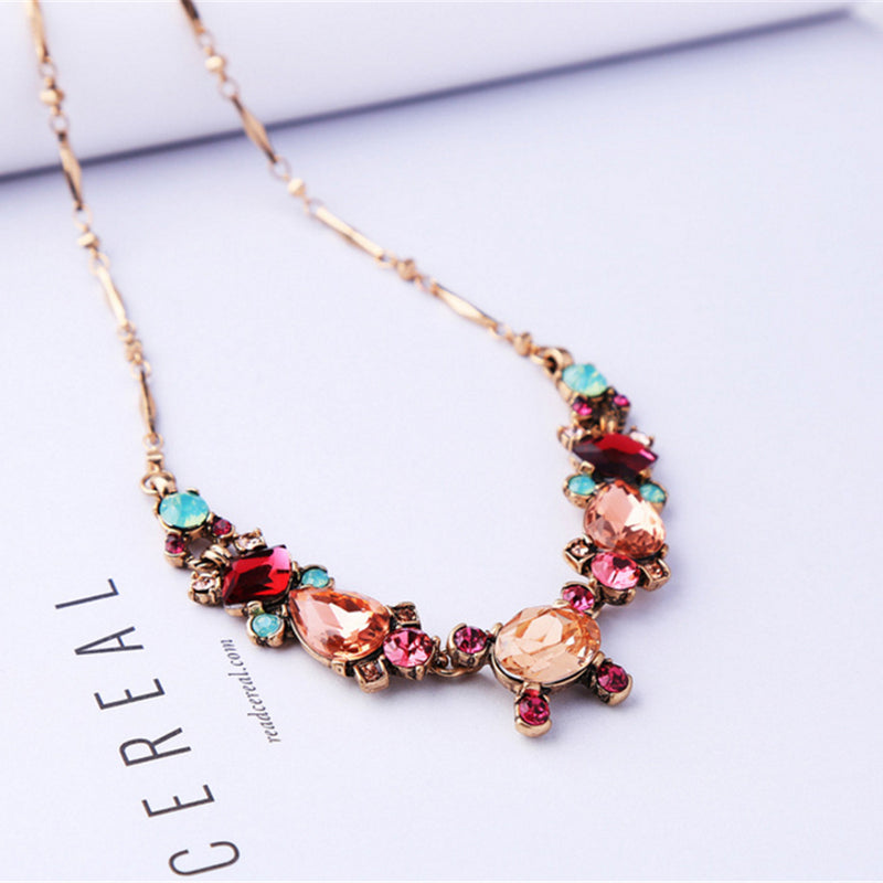 Rose Gold Floral Lock Charms Necklaces
