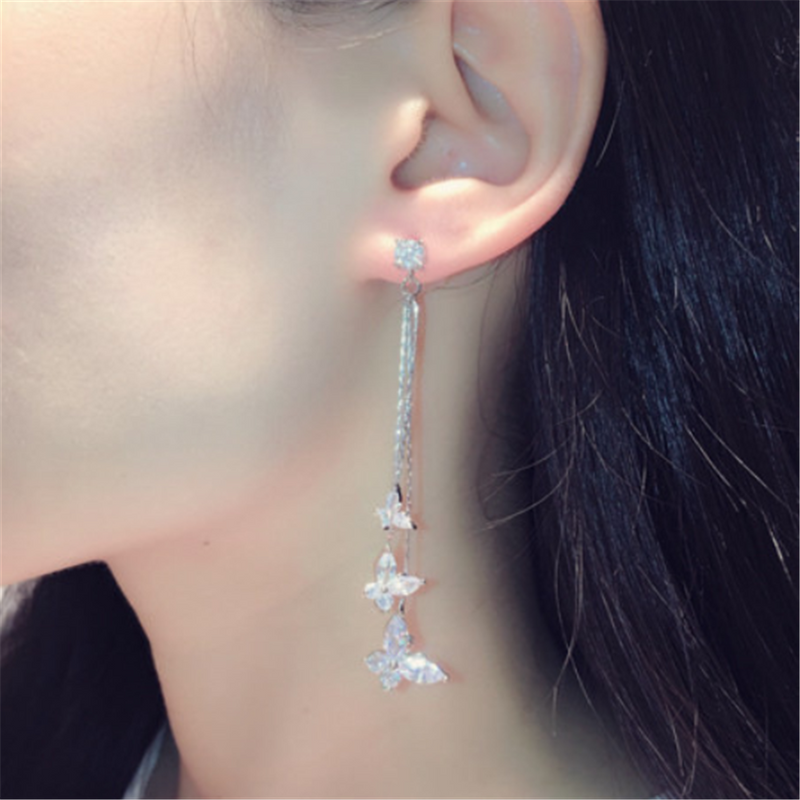 Cubic Zirconia Pearl Beaded CC Earrings