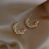 Minimalist Pearl Beaded Hoops Earrings