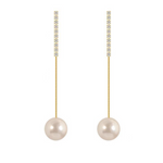 Minimalist Rhinestones Crystal Beaded Pearl Earrings