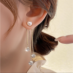 Gold Plated Pearl Dangle Earrings