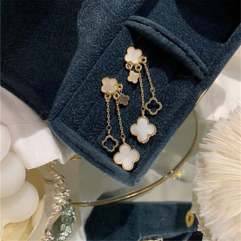 Lucky Pearl Floral Dangle Earrings