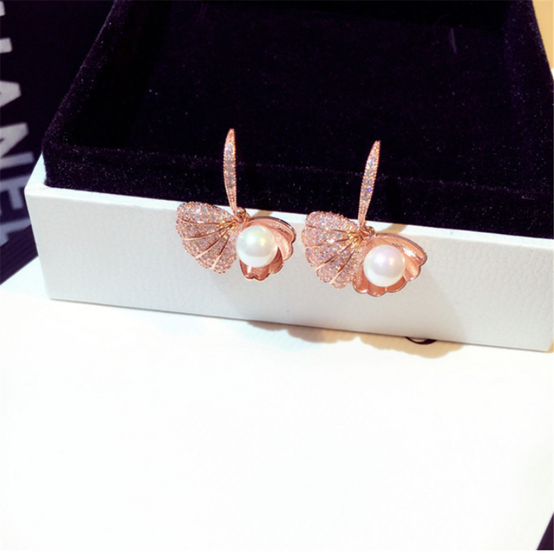 Vintage Pearl CC Statement Earrings