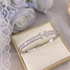 White Gold Plated Rhinestones Crystal Bangle Bracelets