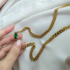 Emerald Dangle Charms Pendant Necklaces
