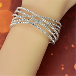 Rhinestones Crystal Beaded Bangle Adjustment Bracelets