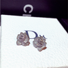 Cubic Zirconia 3D Rose Statement Earrings