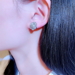 Cubic Zirconia 3D Rose Statement Earrings
