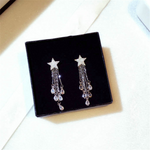 Rhinestones Crystal Star Tassel Dangle Earrings