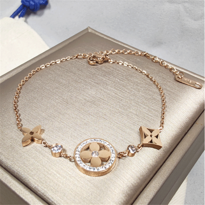 Rose Gold Floral Statement Bracelets