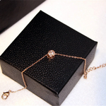 Gold Minimalist Cubic Zirconia Chain Bracelet