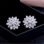 Rhinestones Crystal Snowflake Studs Earrings