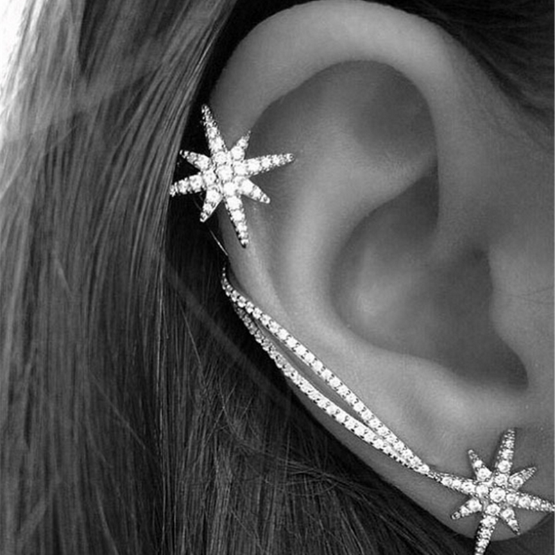 Star Thread Cuff Earrings