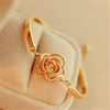 Cubic Zirconia Floral Bangle Bracelets