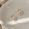 Pearl Floral Beaded Dangle Earrings