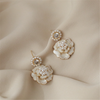 Pearl Floral Beaded Dangle Earrings