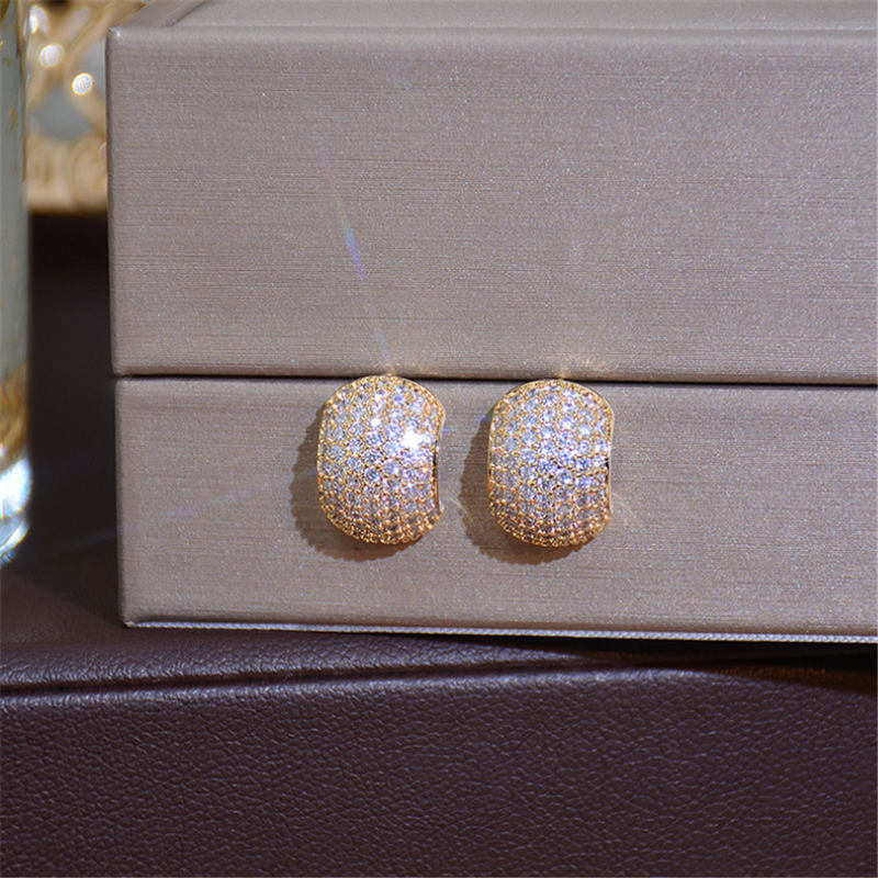 Classic Rhinestones Crystal Beaded Studs Earrings