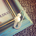 Single Pearl Pin in Silver Earring