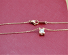Gold Chain Cubic Zirconia Charms Necklaces