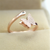 Minimalist Butterfly Charms Adjustment Statement Ring