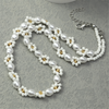 Handmade Pearl Beaded Daisy Flower Necklace