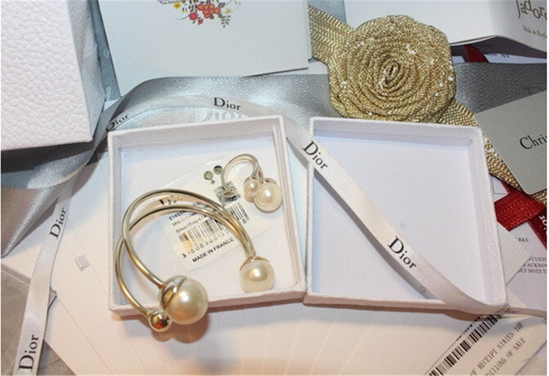 Vintage Gold Plated Pearl Bangle Bracelet Ring Set