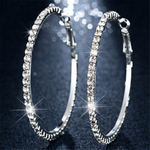 Rhinestones Crystal Beaded Hoops Earrings