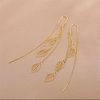 Minimalist Thread Leaves Dangle Earrings