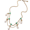 Pearl Dangle Emerald Choker Necklace